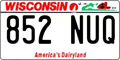 WI license plate 852NUQ
