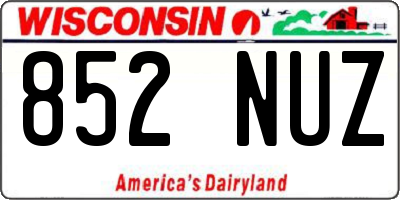 WI license plate 852NUZ
