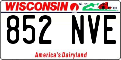 WI license plate 852NVE