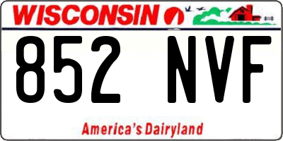 WI license plate 852NVF