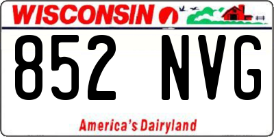 WI license plate 852NVG