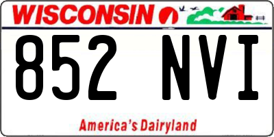 WI license plate 852NVI
