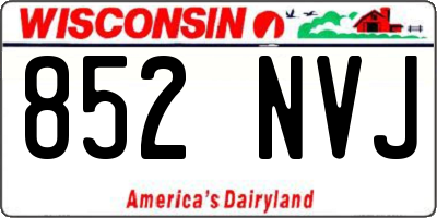 WI license plate 852NVJ