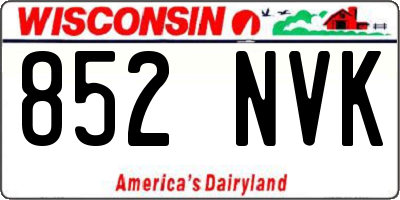 WI license plate 852NVK