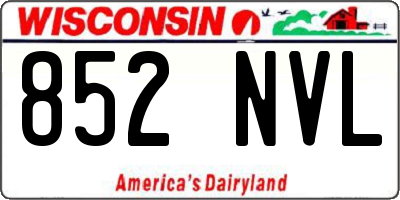 WI license plate 852NVL