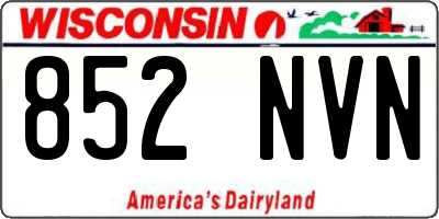 WI license plate 852NVN