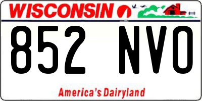 WI license plate 852NVO