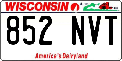 WI license plate 852NVT