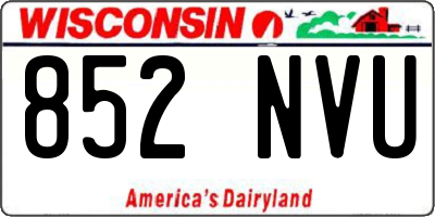 WI license plate 852NVU