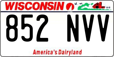 WI license plate 852NVV