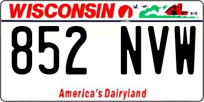 WI license plate 852NVW