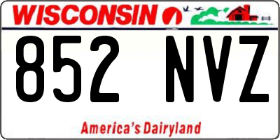 WI license plate 852NVZ