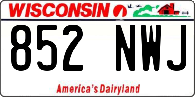 WI license plate 852NWJ