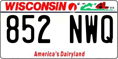 WI license plate 852NWQ