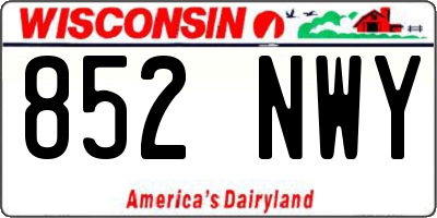 WI license plate 852NWY