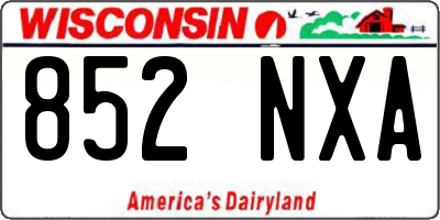 WI license plate 852NXA