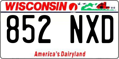 WI license plate 852NXD