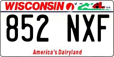 WI license plate 852NXF
