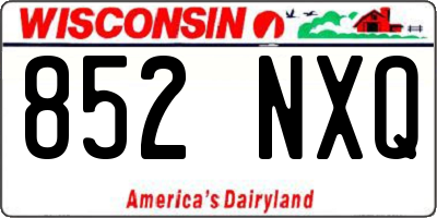 WI license plate 852NXQ