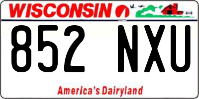 WI license plate 852NXU