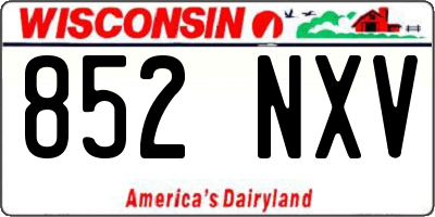 WI license plate 852NXV