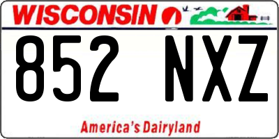 WI license plate 852NXZ