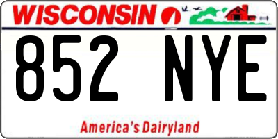 WI license plate 852NYE