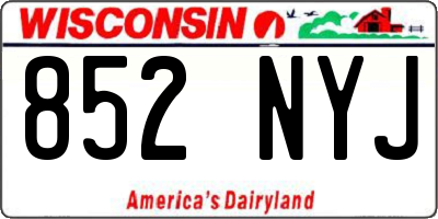 WI license plate 852NYJ