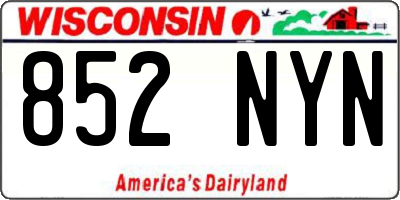 WI license plate 852NYN