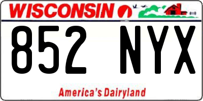 WI license plate 852NYX