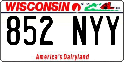WI license plate 852NYY