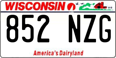 WI license plate 852NZG