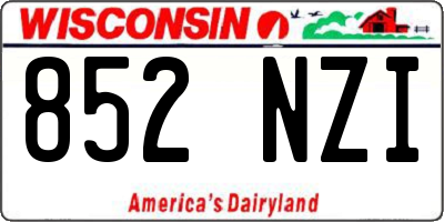 WI license plate 852NZI