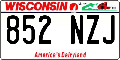 WI license plate 852NZJ