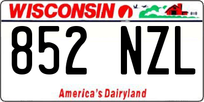 WI license plate 852NZL