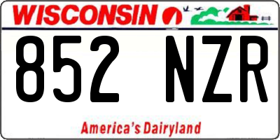 WI license plate 852NZR