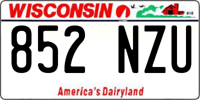 WI license plate 852NZU