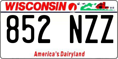 WI license plate 852NZZ