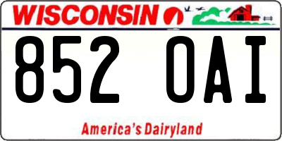 WI license plate 852OAI