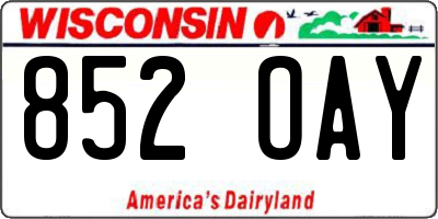WI license plate 852OAY