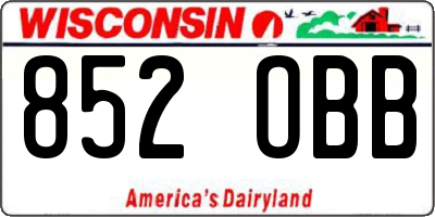 WI license plate 852OBB