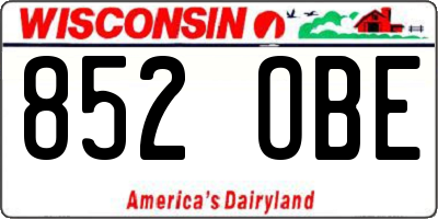 WI license plate 852OBE