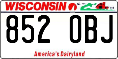 WI license plate 852OBJ