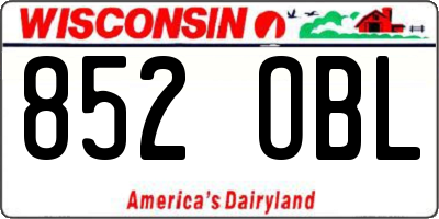 WI license plate 852OBL