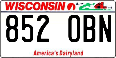 WI license plate 852OBN