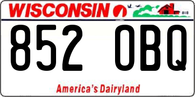 WI license plate 852OBQ