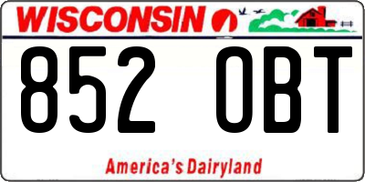 WI license plate 852OBT