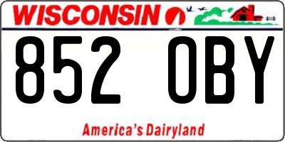 WI license plate 852OBY