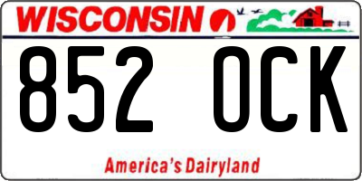 WI license plate 852OCK