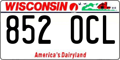 WI license plate 852OCL